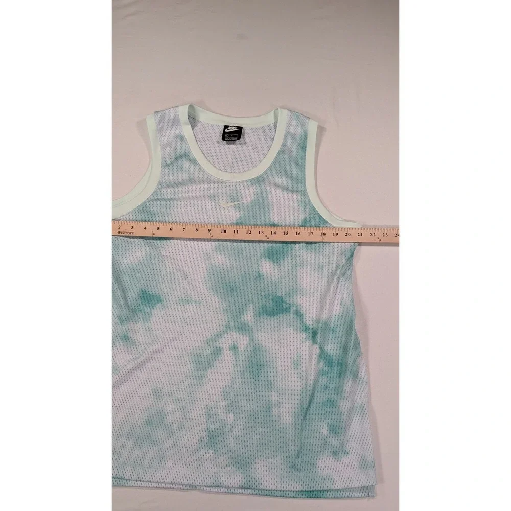 Nike Womens Tie Dye Mesh Basketball Tank Top Mint Green White Large DQ4550-379